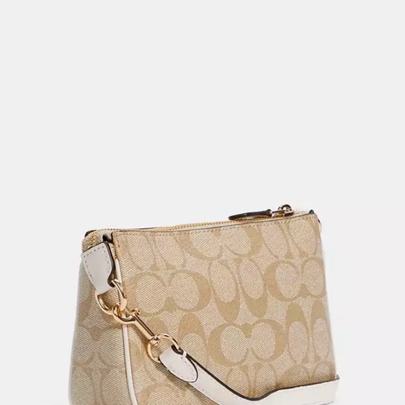 Coach Nolita 19 In Signature Canvas Bag in blocked. Gold/light/khaki Ivory. NWT. - Picture 2 of 6